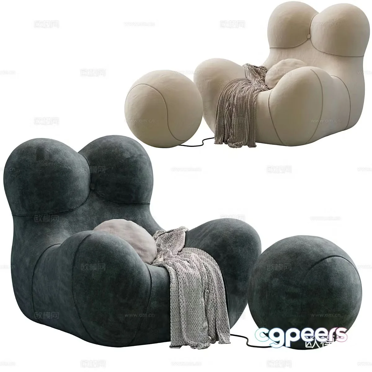 Modern Italian B&B Italia casual sofa 3d model