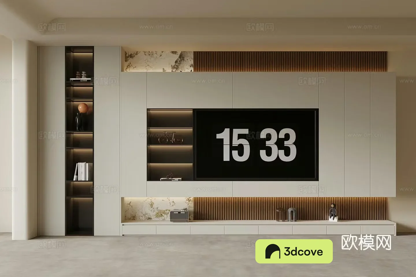 Creamy TV background wall