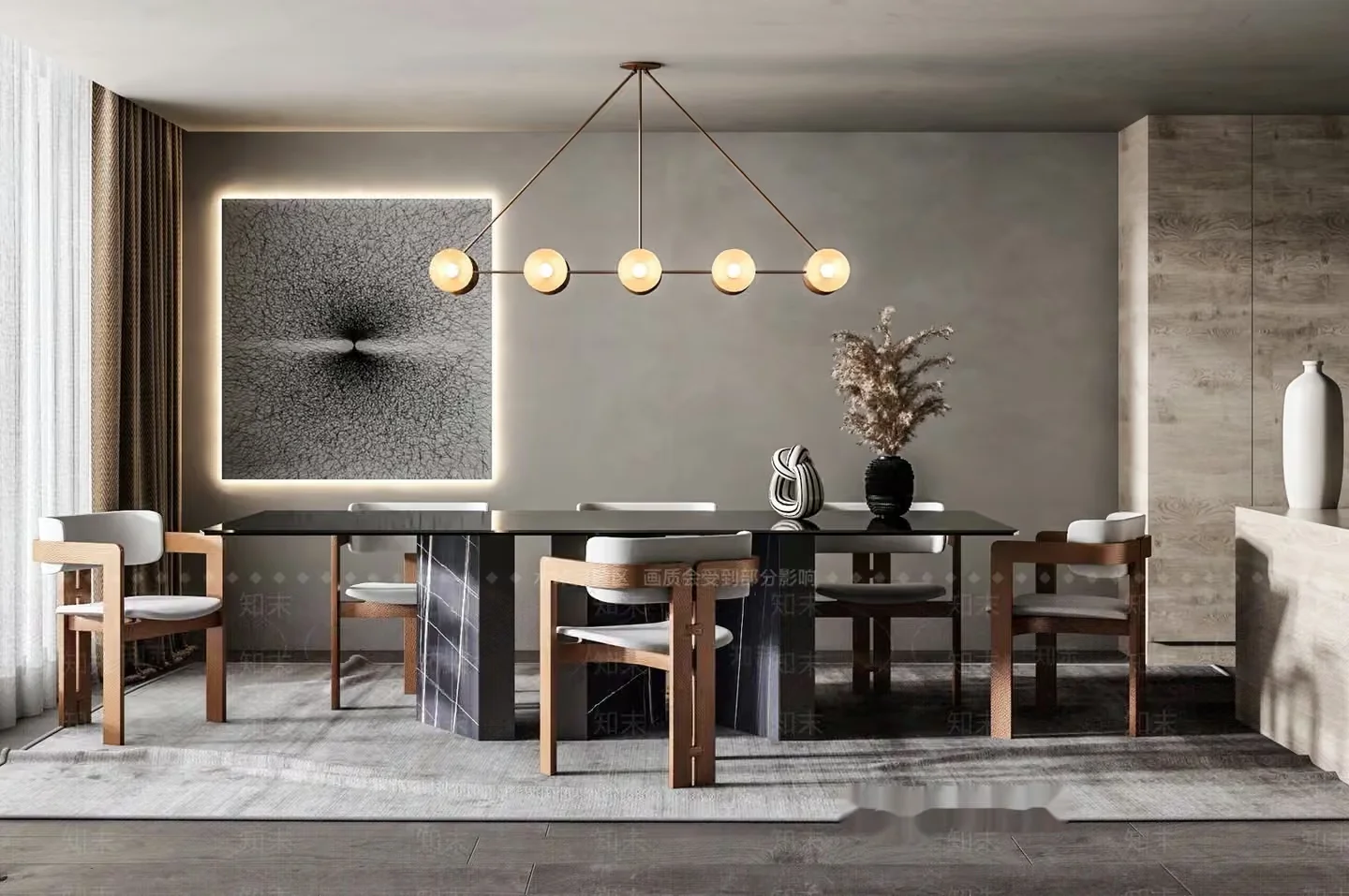 Modern Dining Room 3D Model – 17491 – VRAY Render