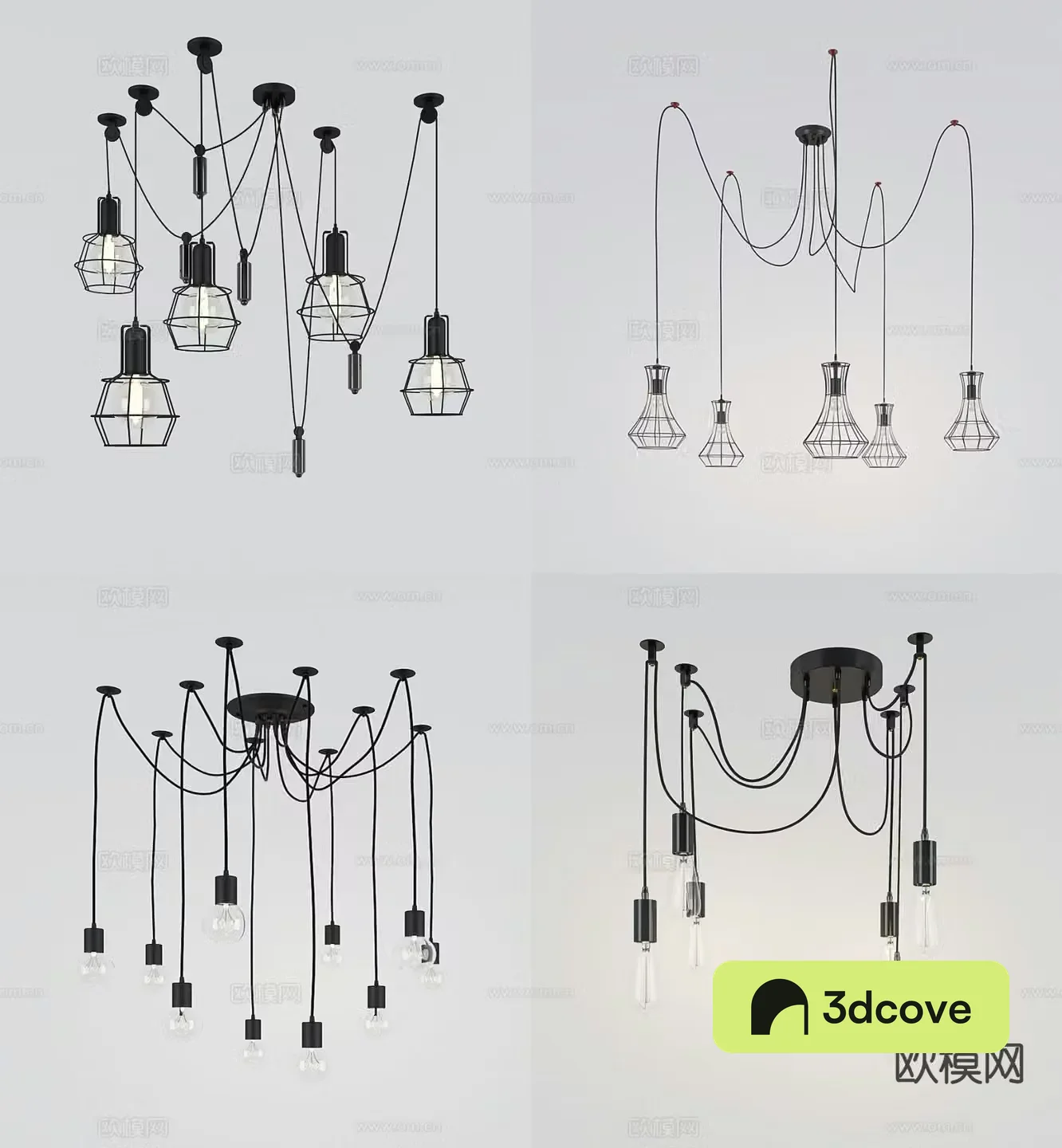Industrial style chandelier small chandelier