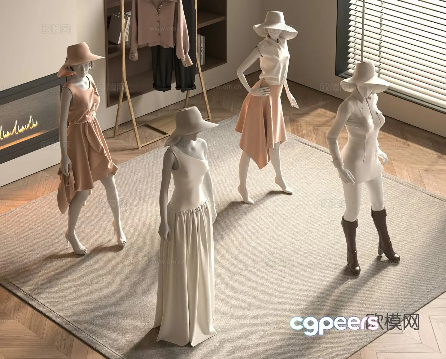 Modern women’s clothing model 3d model