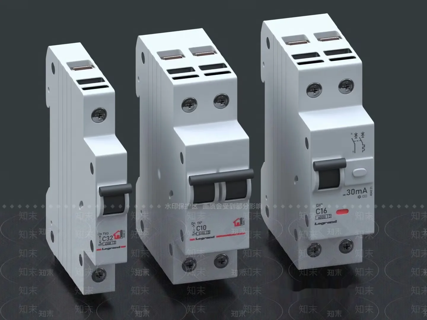 The Single Main Subject Is A White Electrical Circuit Breaker 3D Model – 13671 – VRAY Render