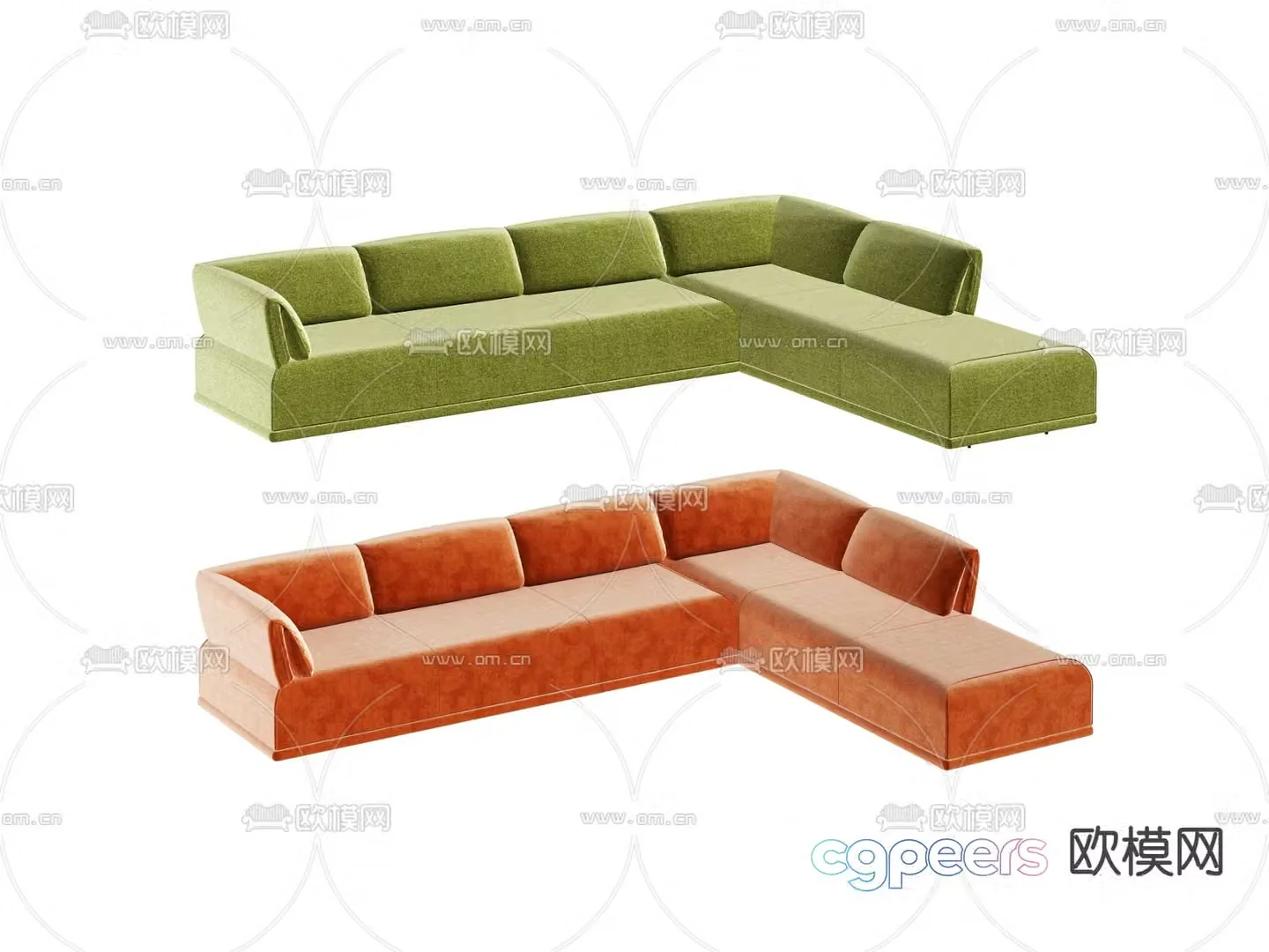 Casual sofa multi-person sofa combination sofa 3d model