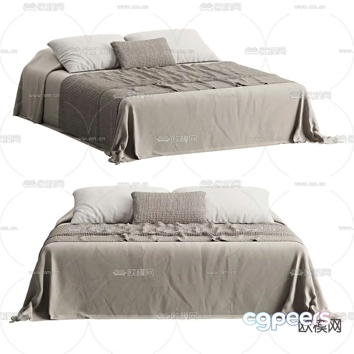 Zara Home double bed 3d model