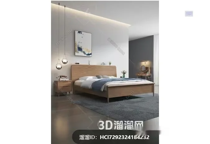 Cozy Bedroom 3D Model – 11040 – VRAY Render