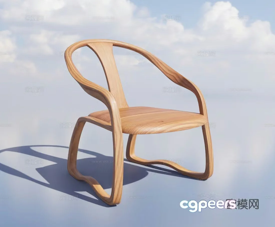 New Chinese style chair single chair dining chair 3d model