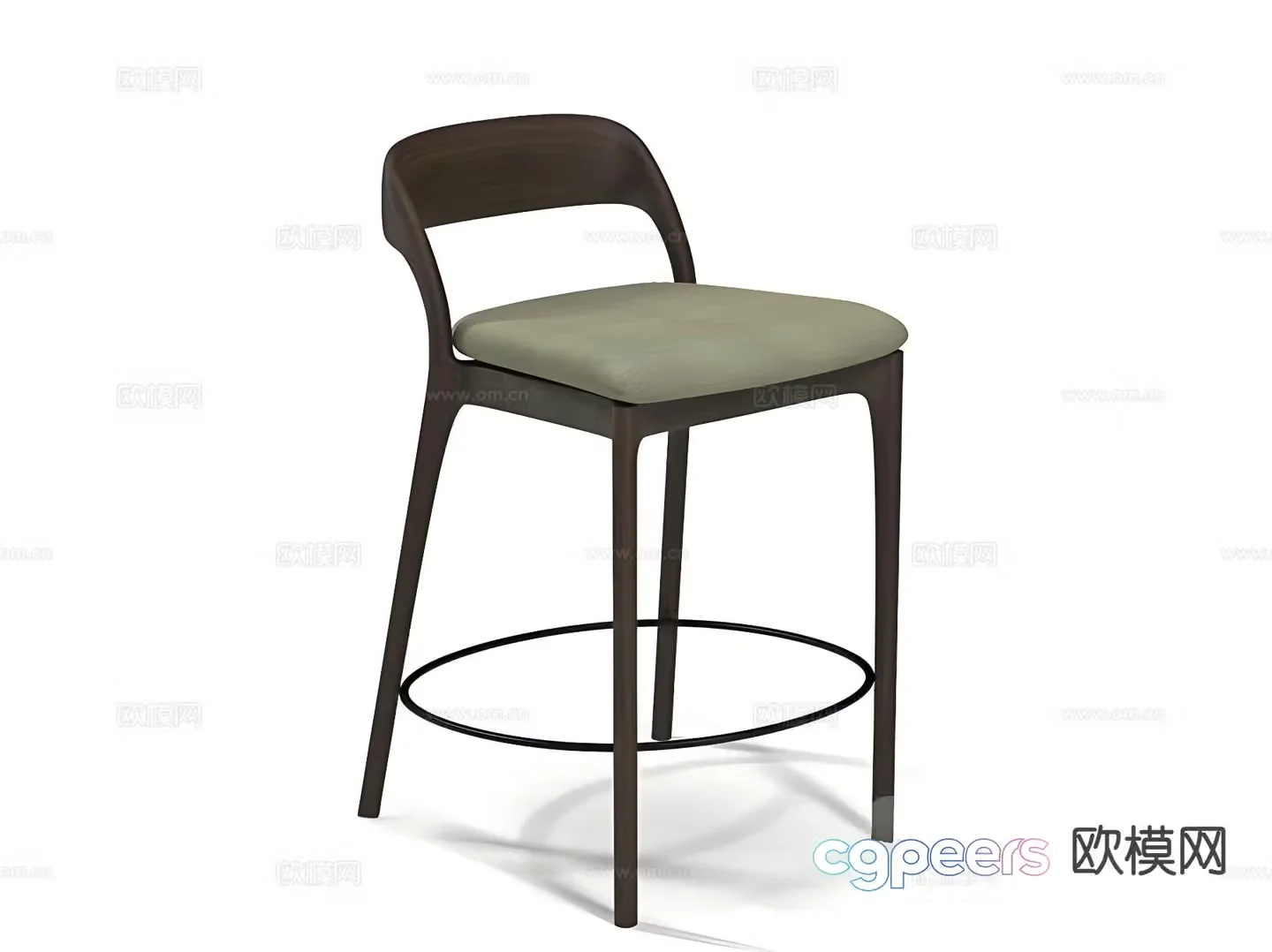 New Chinese Bar Stool Bar Stool High Stool 3D Model