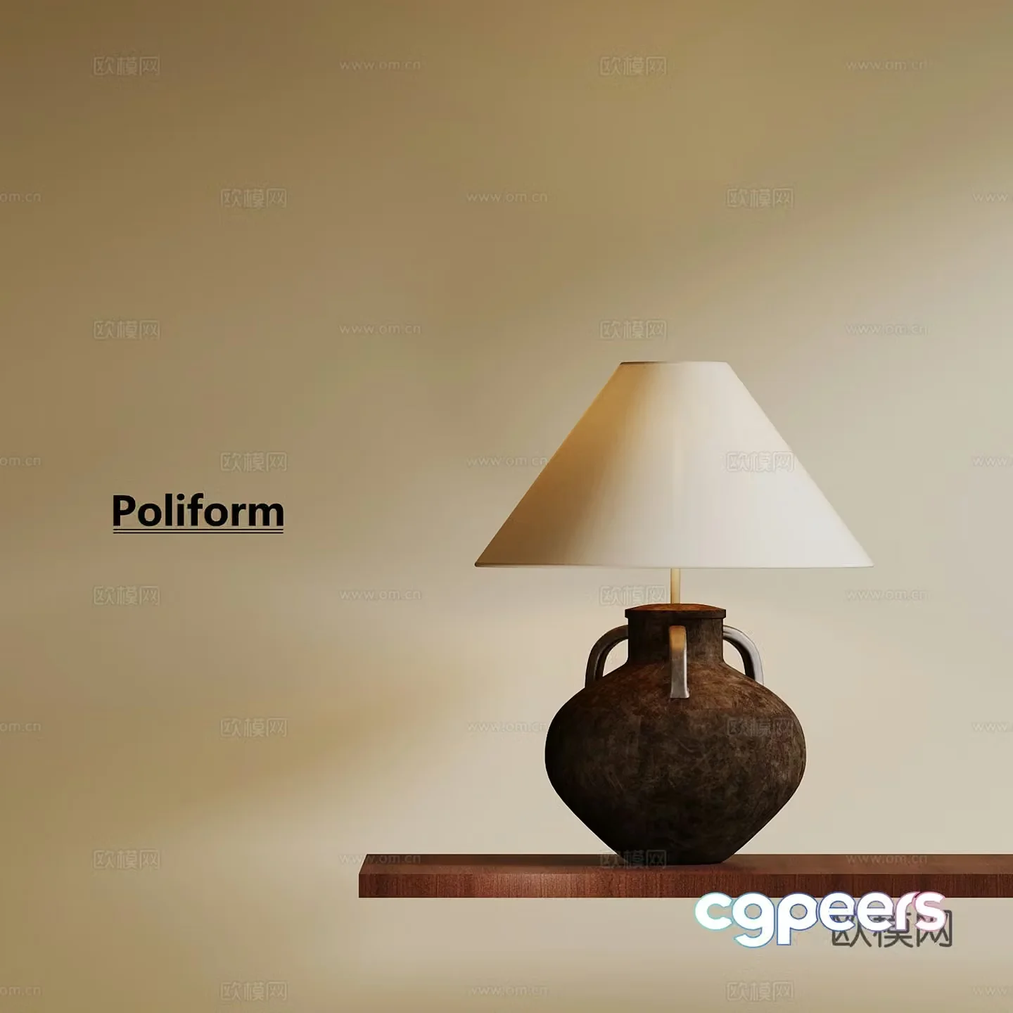 Table lamp Middle-aged style table lamp 3D model