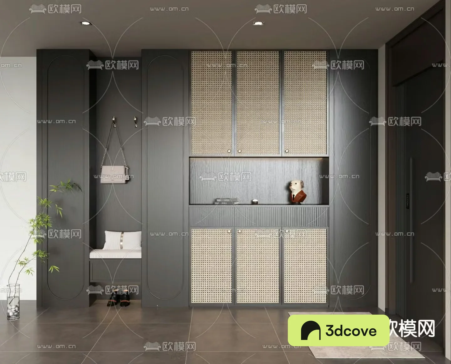Wasabi wind shoe cabinet entrance cabinet 3D model