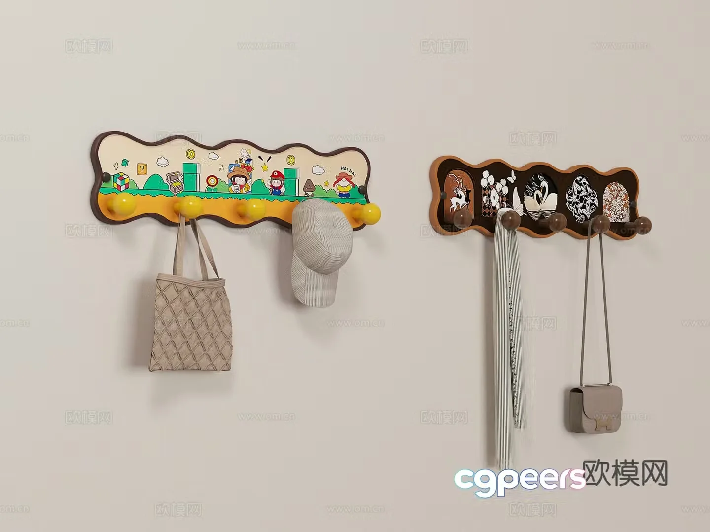 Modern retro medieval style coat hook 3d model