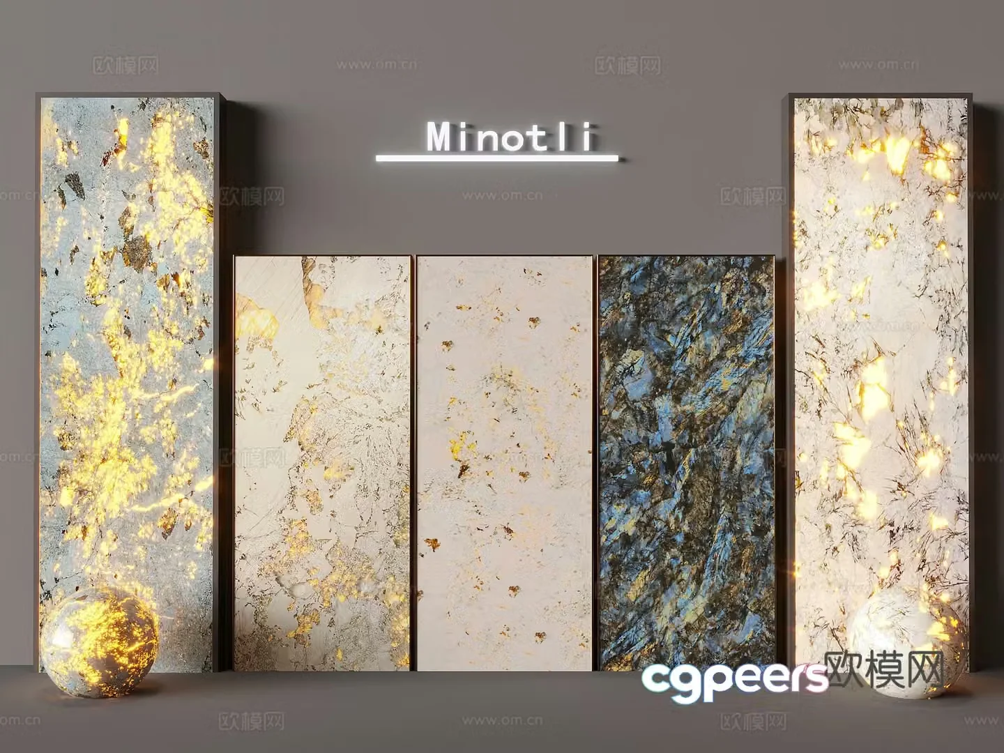 Translucent stone background wall Light luxury luminous stone Translucent marble Stone wall panel 3D model