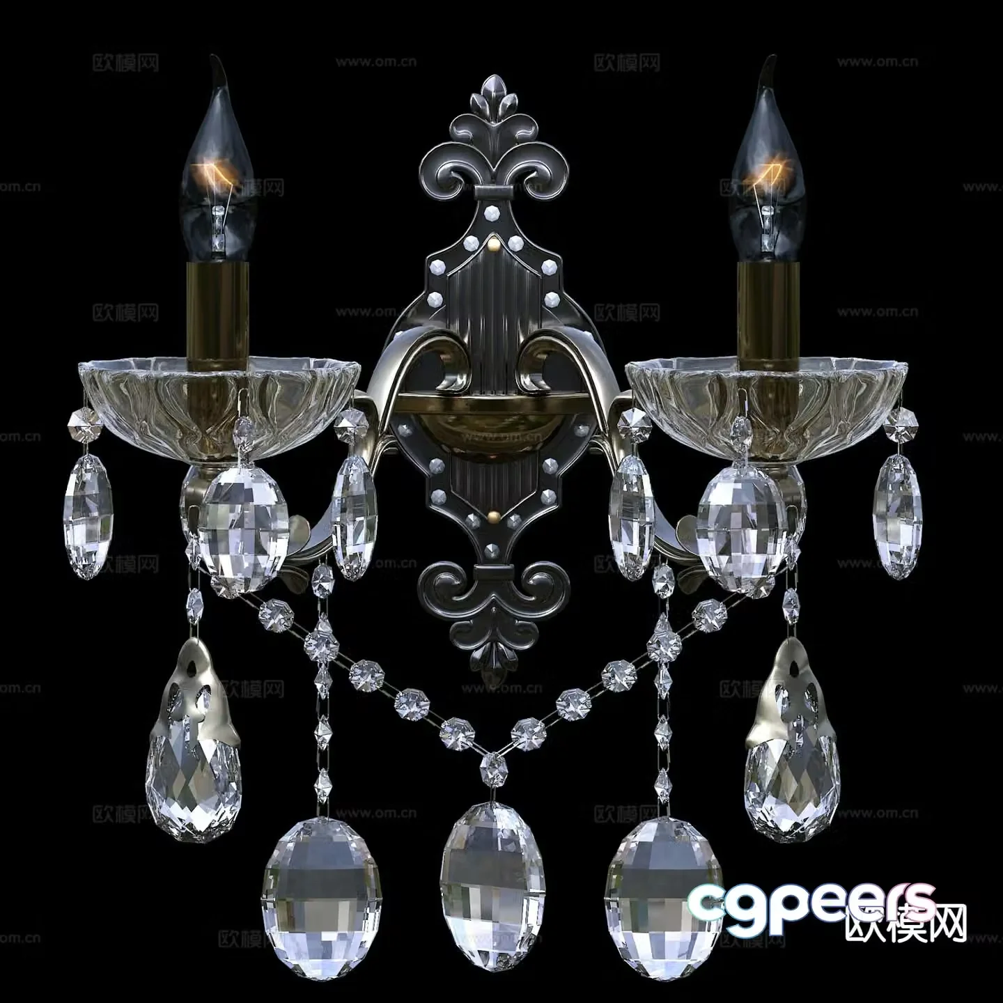 European wall lamp crystal lamp candlestick wall lamp 3d model
