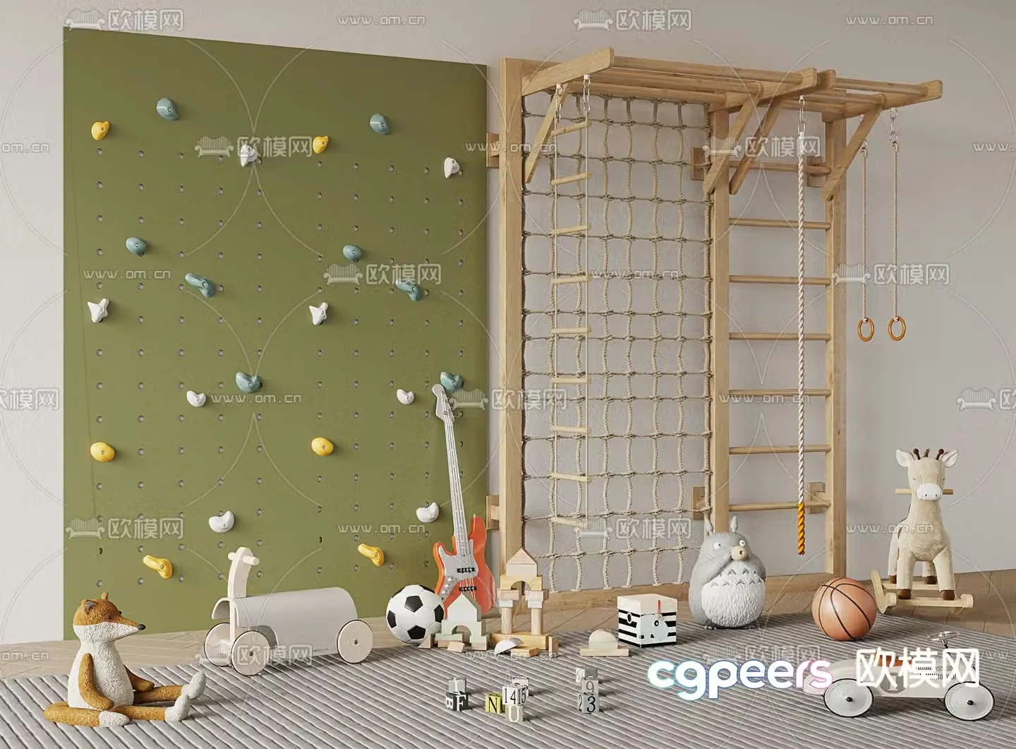 Children’s climbing frame climbing wall 3d model