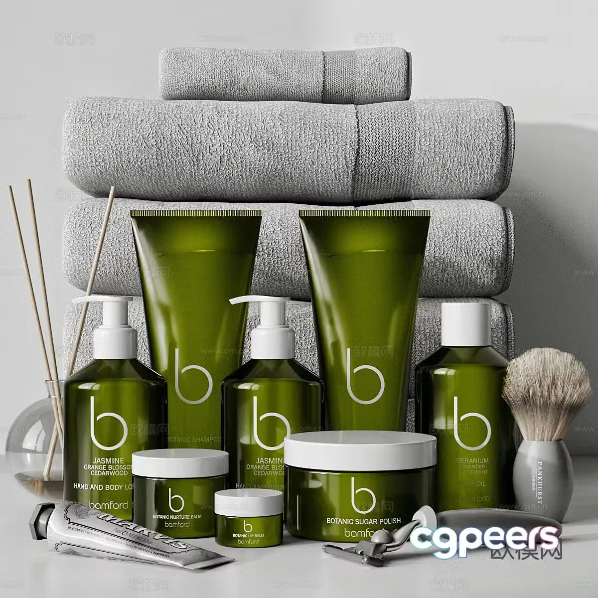 Modern Bamford toiletries 3D model