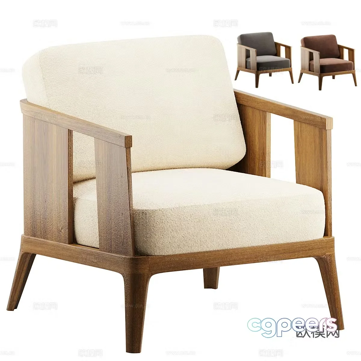 New Chinese style leisure chair 3d model