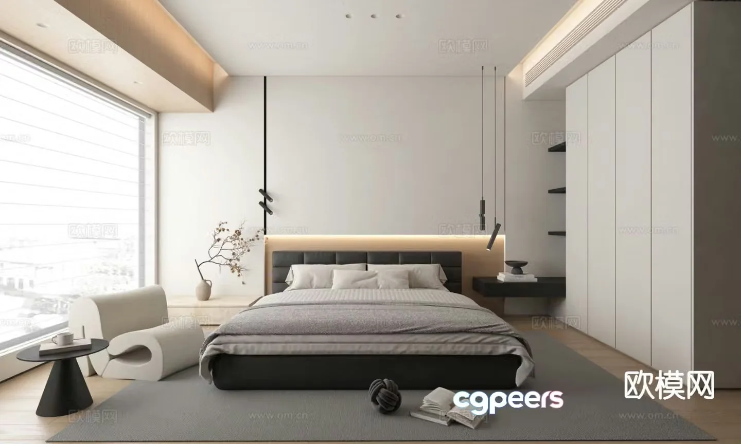Modern bedroom master bedroom 3d model