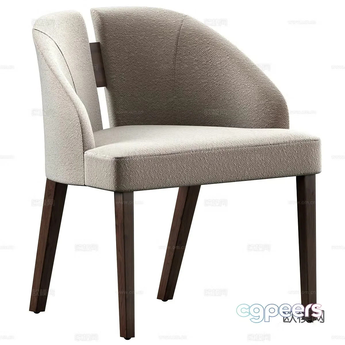 Modern Italian fabric dining chair 3d model