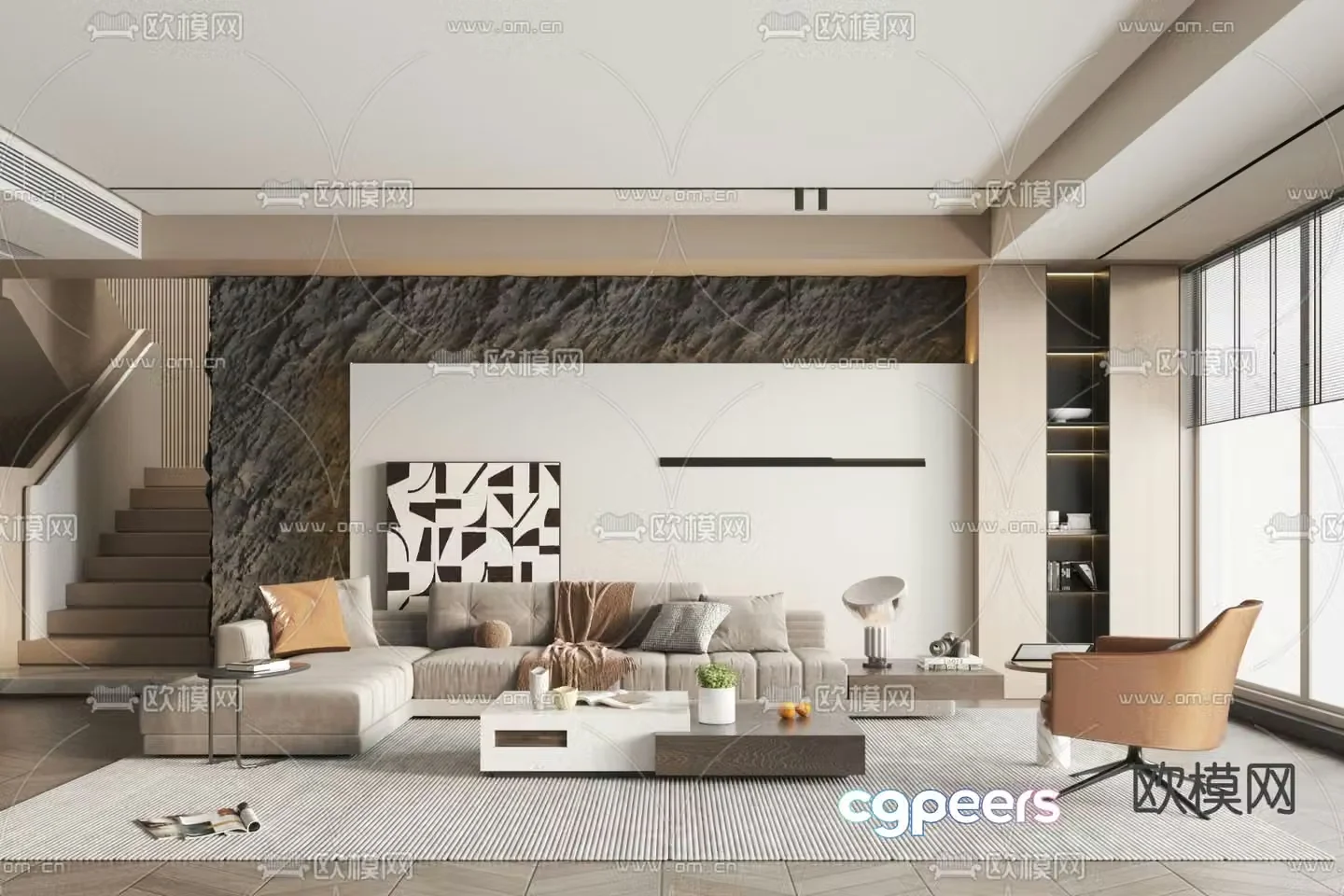 Modern living room 3d model