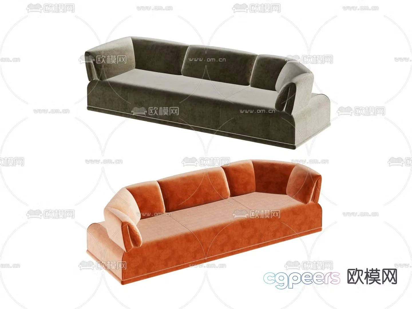 Modern sofa casual sofa three-person sofa 3d model