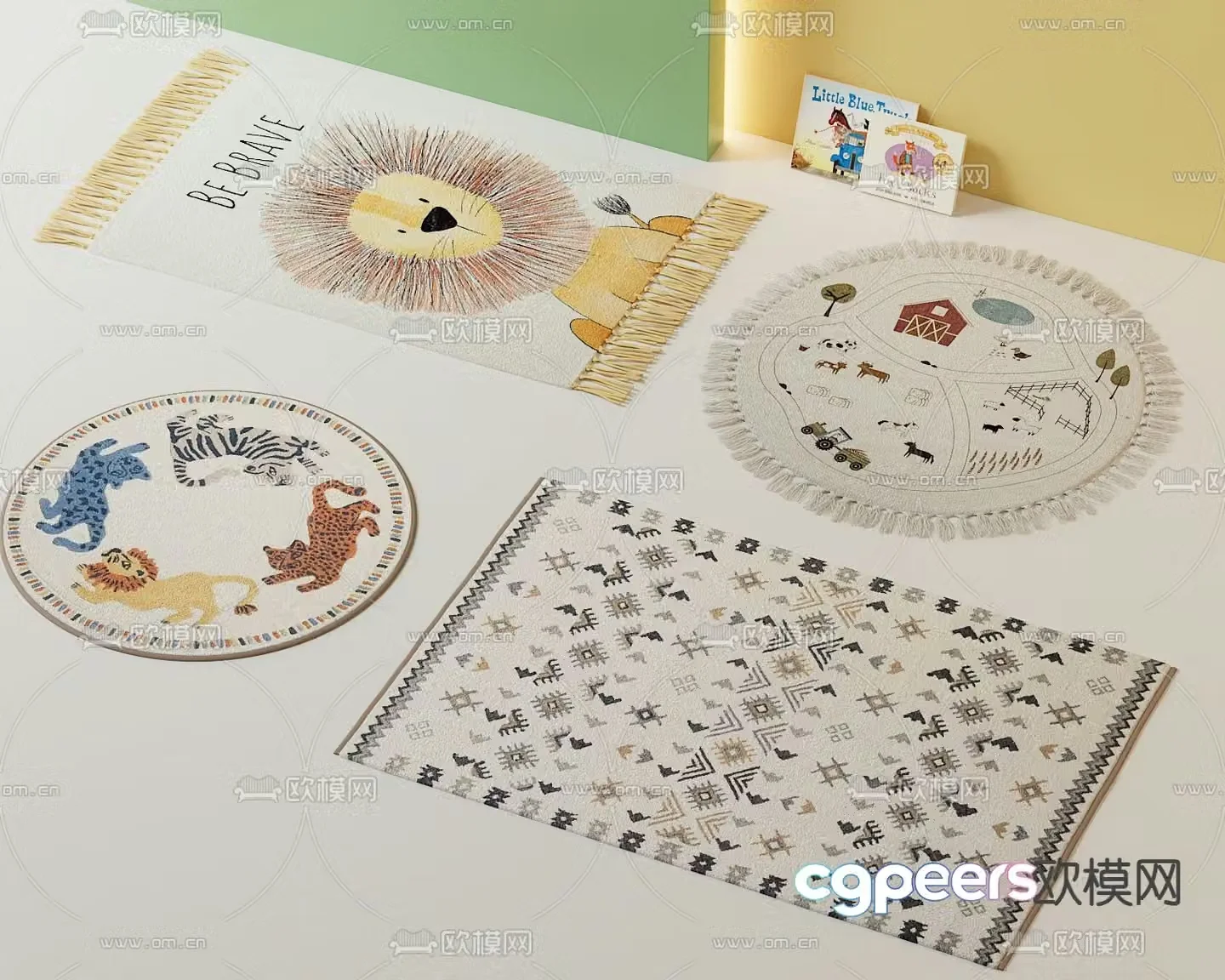 Cartoon carpet children’s carpet 3d model
