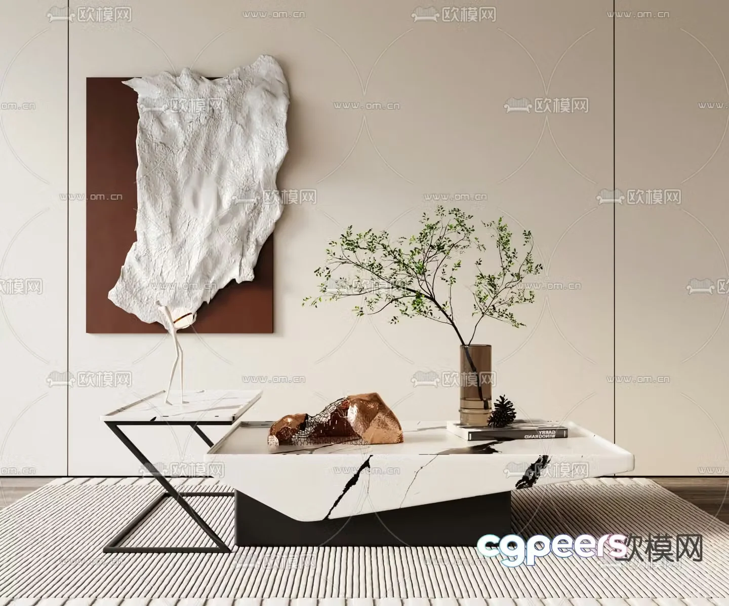 Cattelan Italia modern marble coffee table 3d model