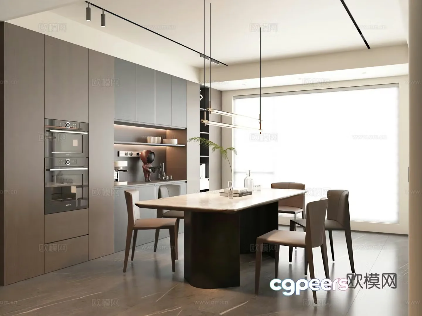 Modern style restaurant 3d model