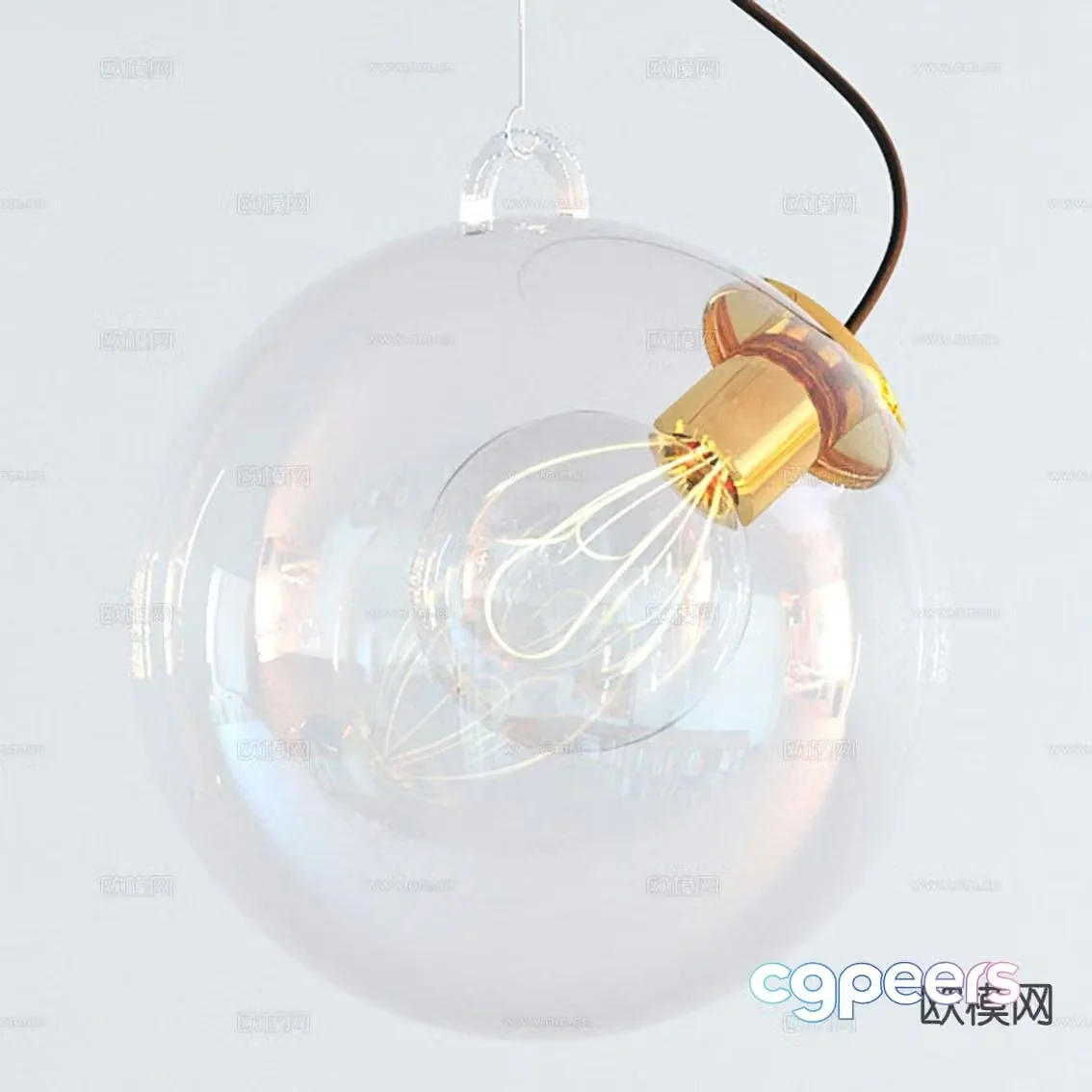 Modern spherical chandelier glass chandelier 3d model