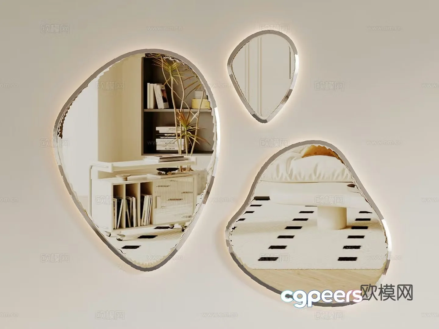 Modern minimalist mirror 3d model