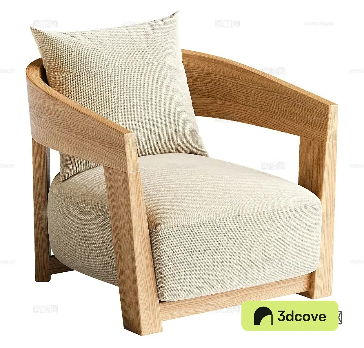 Wasabi single sofa Wasabi single chair B&B single chair Courtyard single chair Armchair Cloth 3D model