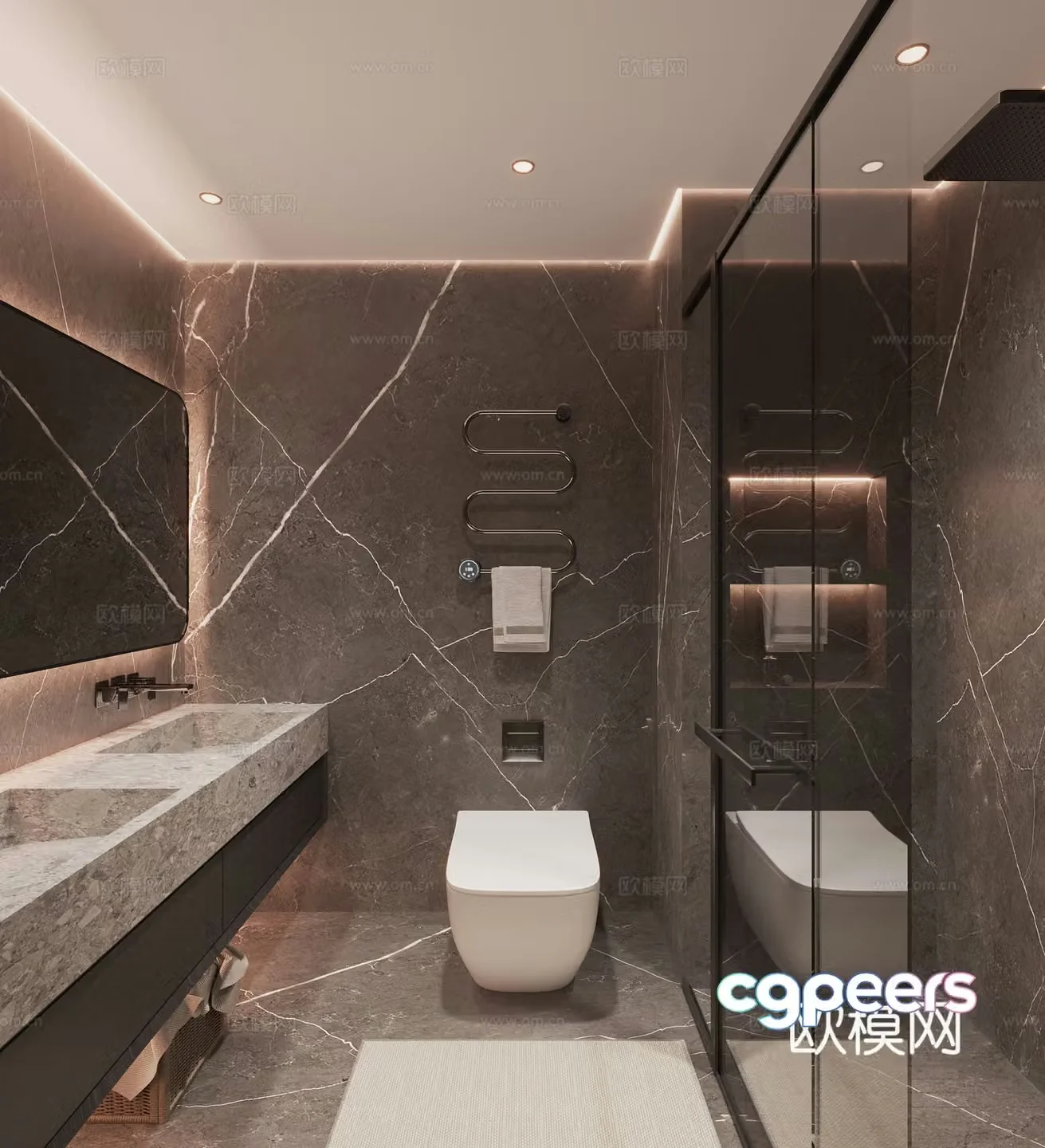 Modern bathroom bathroom 3d model