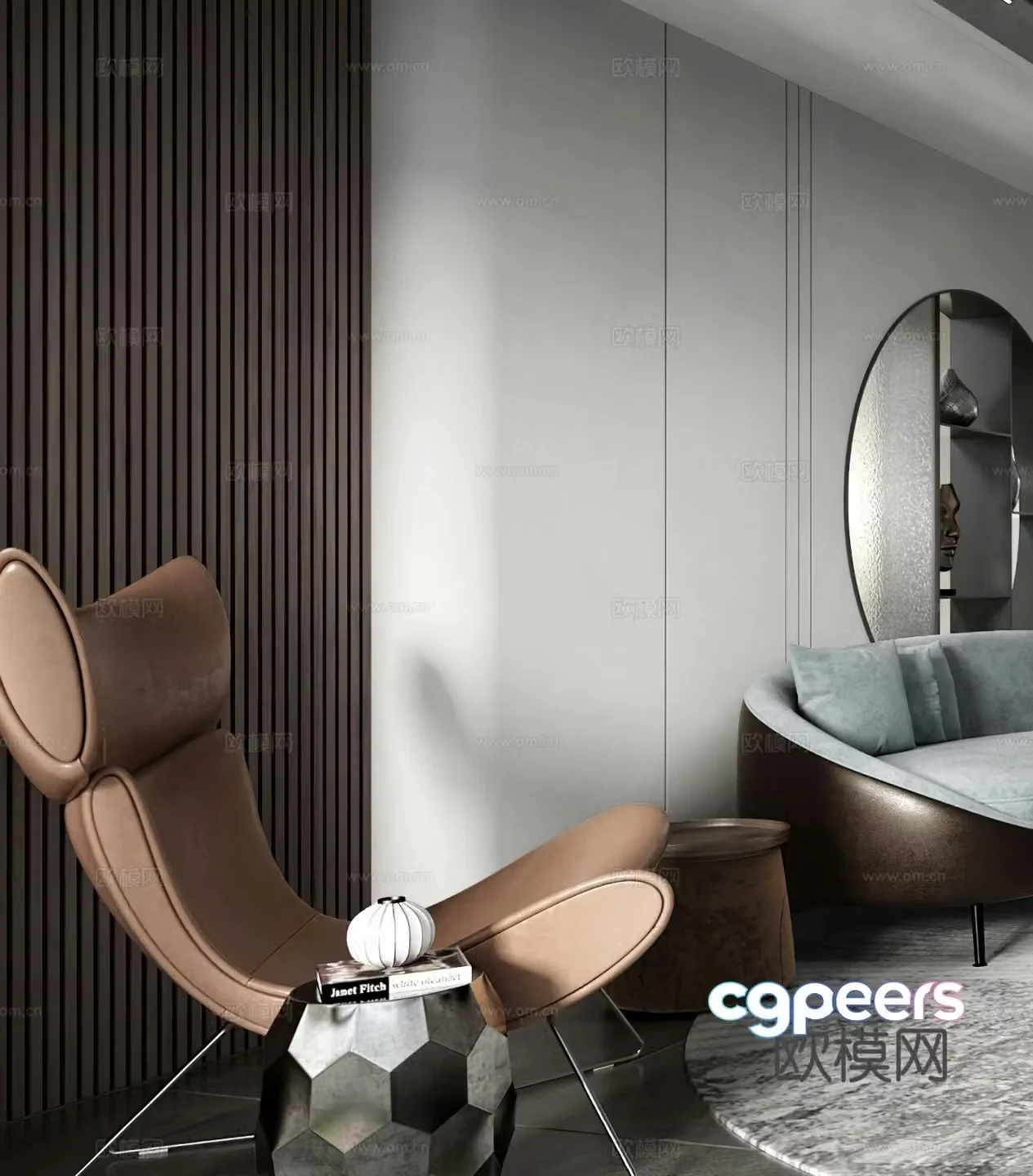 Italian style lounge chair modern lounge chair modern leisure chair Italian style lounge chair rocking chair light luxury 3D model