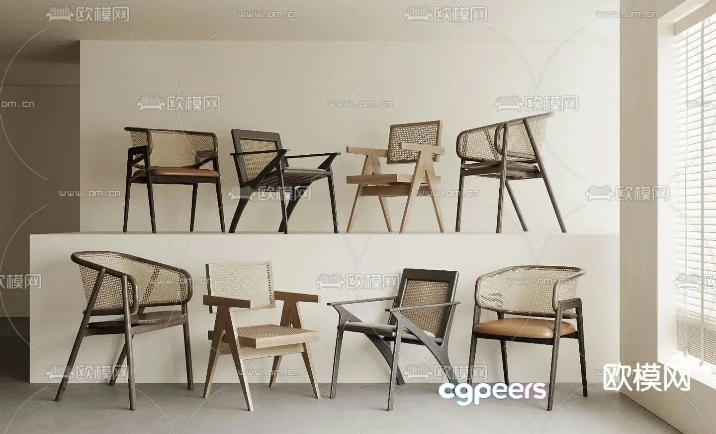 Wabi-sabi chair leisure chair 3d model