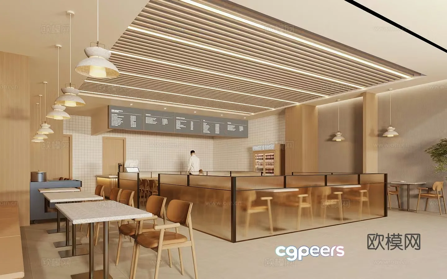 Modern tea restaurant 3d model