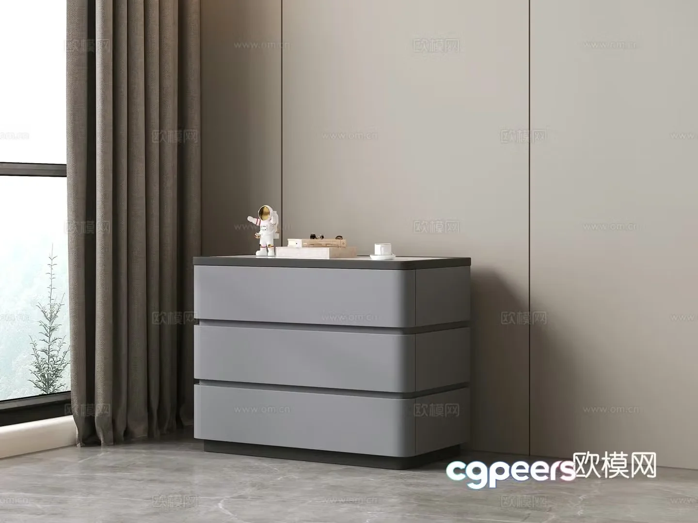 Modern bedside table 3d model