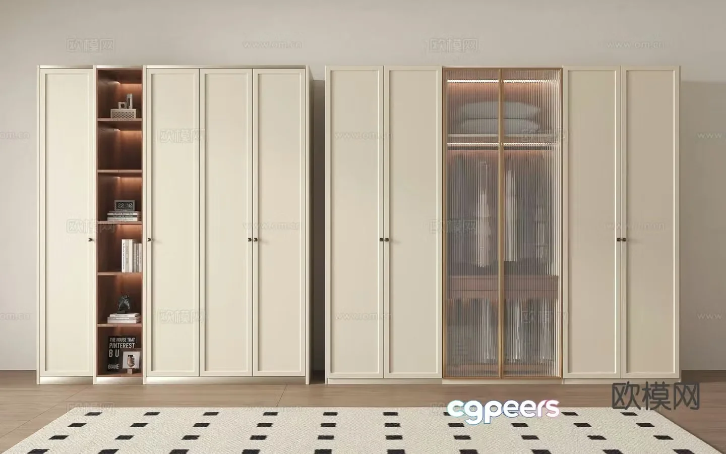 French wardrobe Changhong glass 3d model