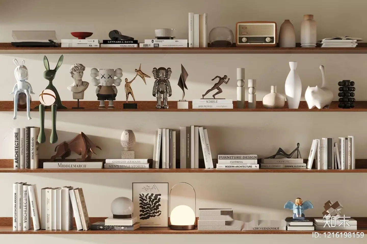 Modern Decorative Shelves 3D Model – 15524 – VRAY Render