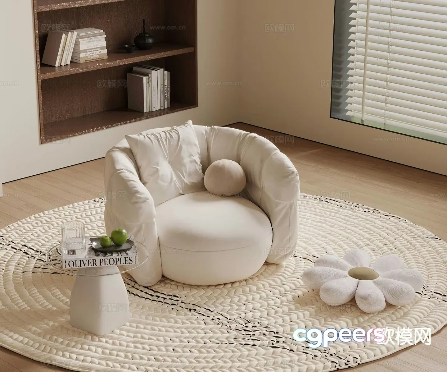 Single sofa armrest sofa 3d model