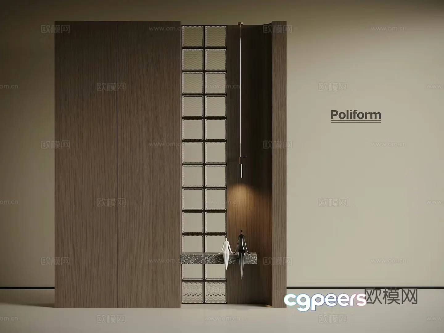 Modern Italian style entrance partition cabinet shoe cabinet 3d model