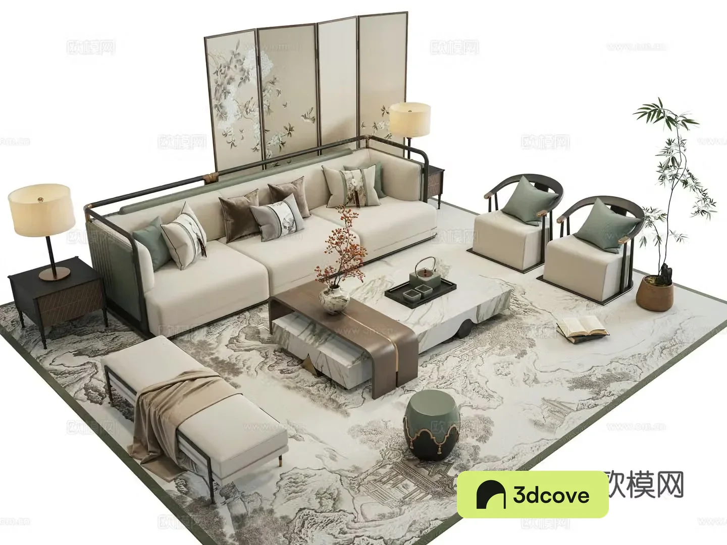 New Chinese style sofa modular sofa