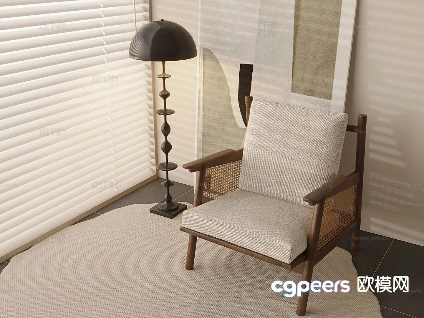 Medieval style leisure chair 3d model