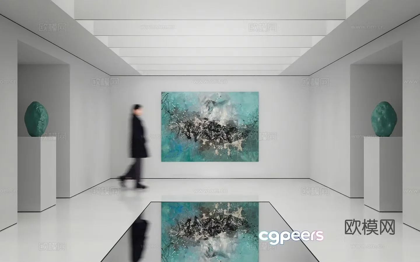 Modern abstract painting Decorative painting Art hanging painting 3d model