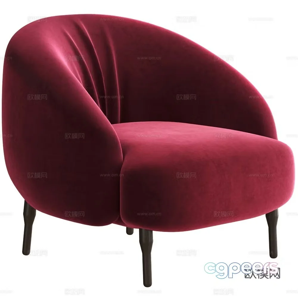 Riccardo Rivoli Italian casual chair Sofa chair Cloth leisure chair 3d model