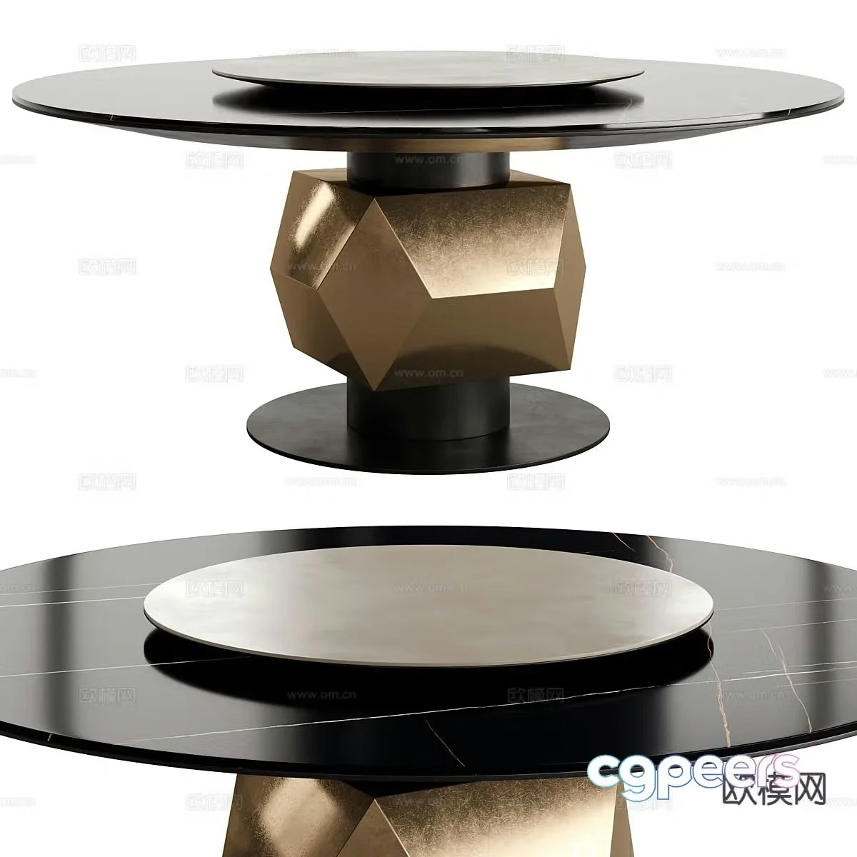 Round dining table 3d model