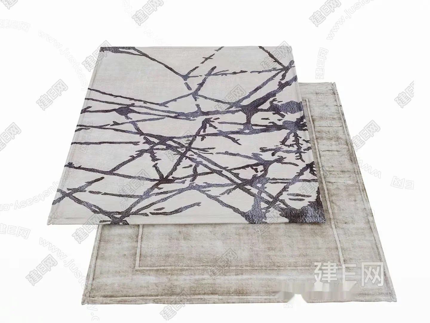 The Main Subject Is A Stack Of Rugs With A Tree Branch Design 3D Model – 9424 – VRAY Render