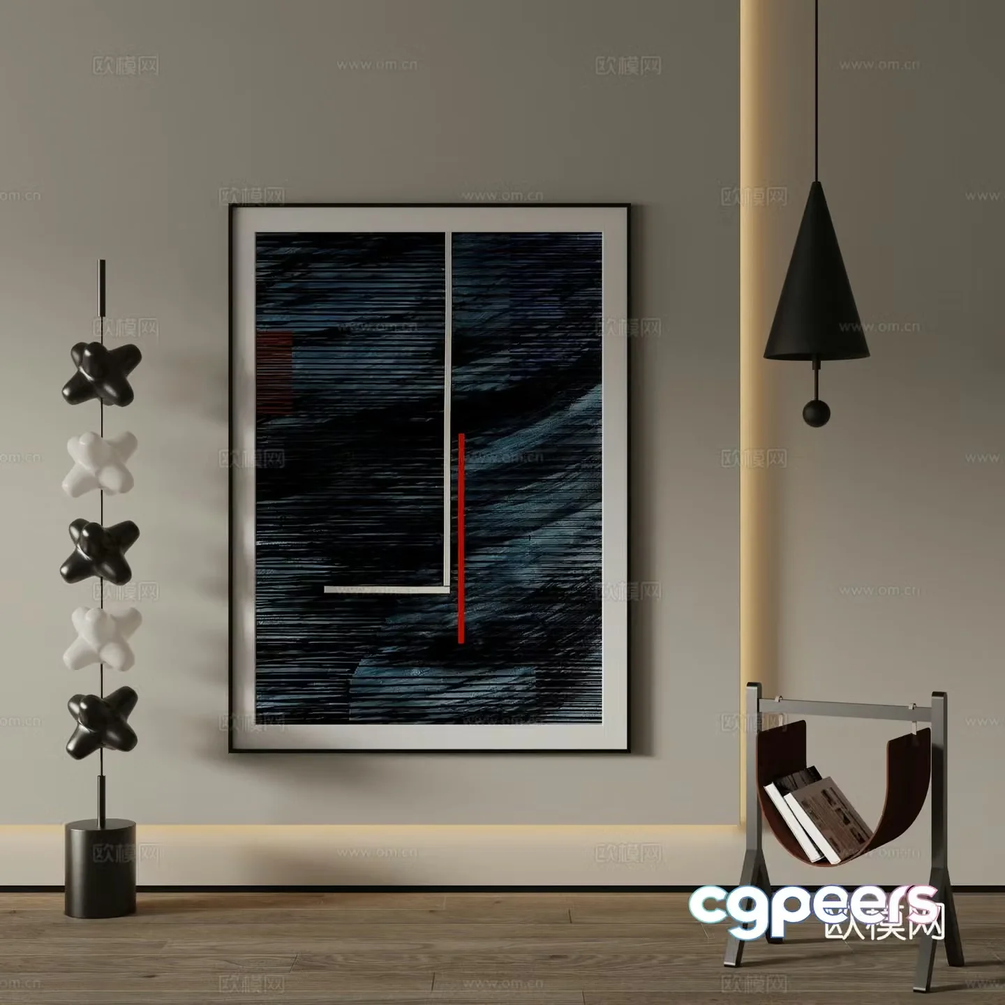 Modern Art Painting Decorative Painting 3D Model