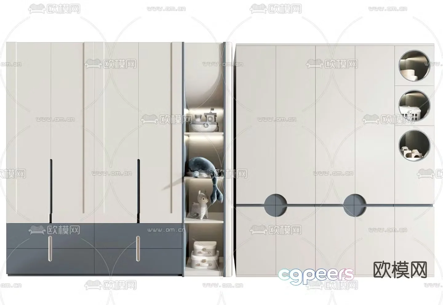 Children’s wardrobe storage cabinet 3d model
