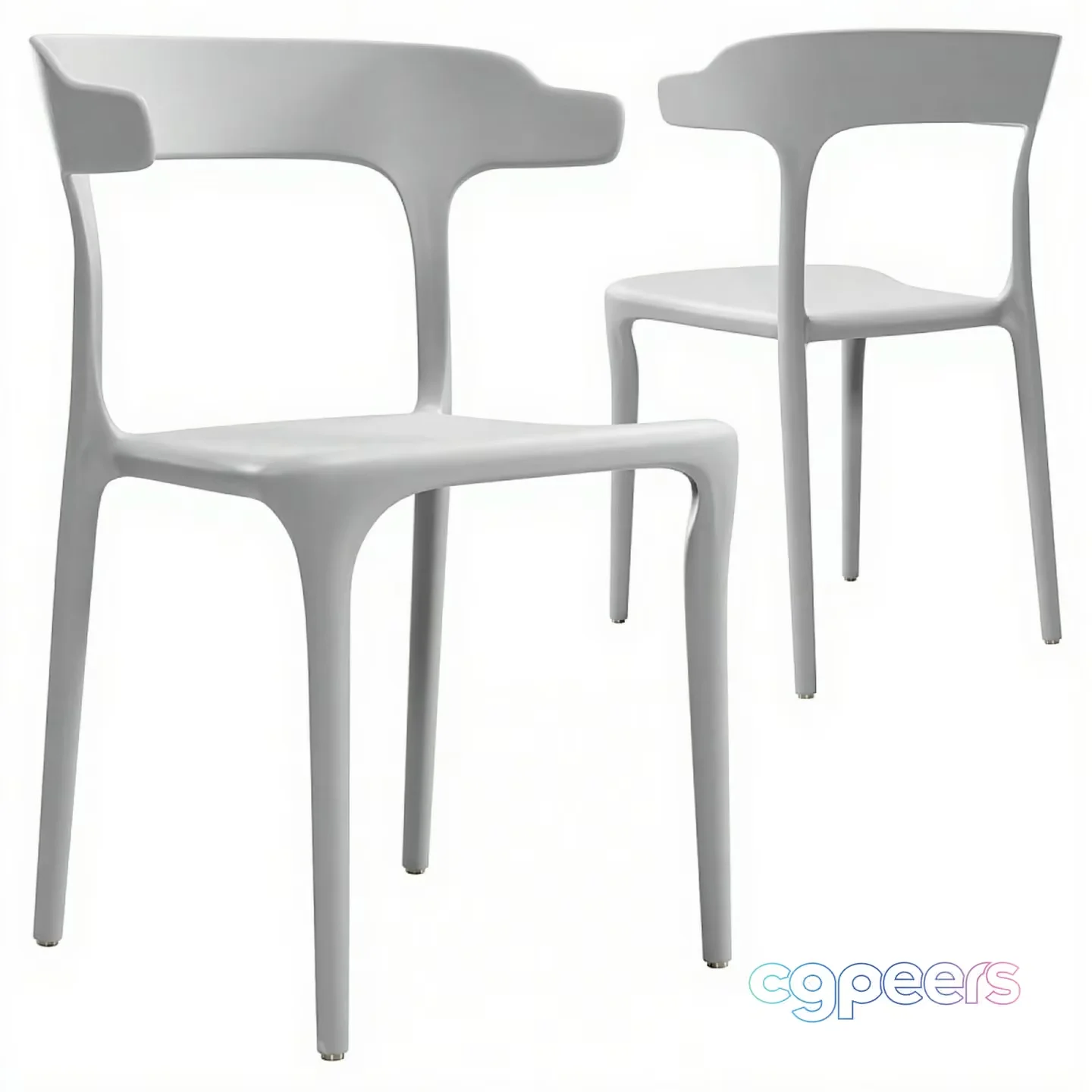 Modern White Chairs 3D Model – 20625 – CORONA Render