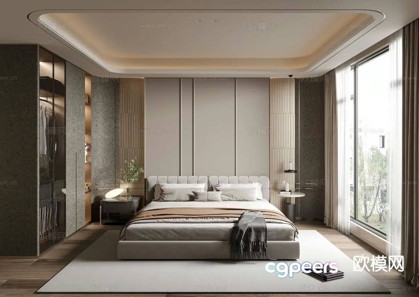 Light luxury bedroom master bedroom 3d model
