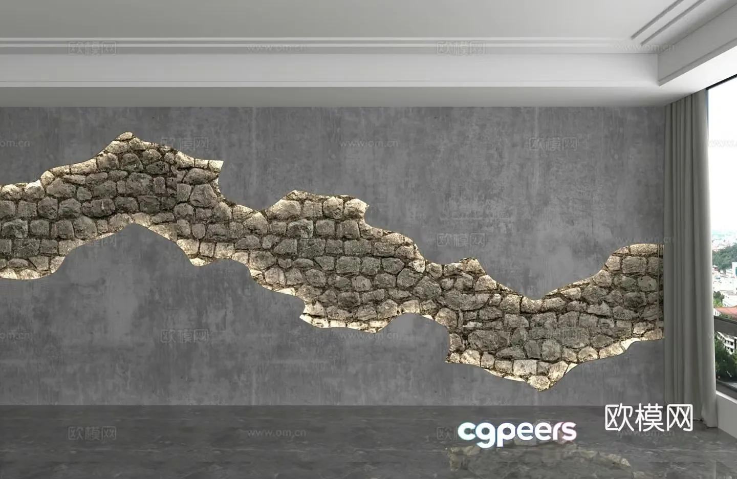 Modern background wall 3d model
