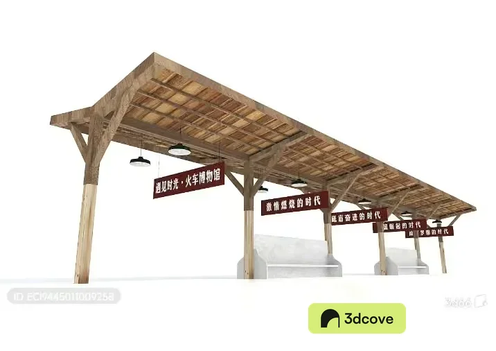 A Wooden Structure With Chinese Signs